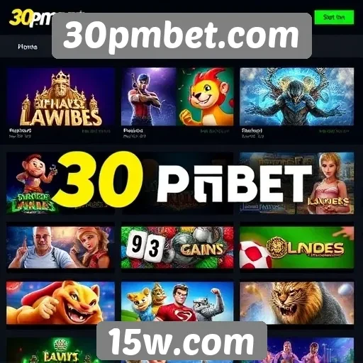Variedade de jogos disponíveis em 30pmbet.com